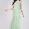 Lilith Floral Embellished Maxi Dress In Mint