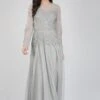 Luciene Long Sleeve Embellished Maxi Dress In Grey -Tulle Clothing FairyTaleDresses 37 edited