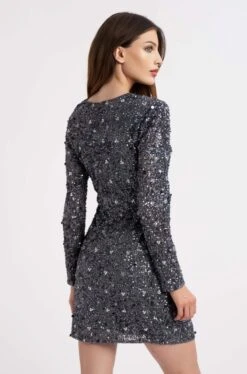 Gwen Grey Long Sleeve Embellished Mini Dress -Tulle Clothing GwenMini 1 Copy 7453edb6 ee9c 4843 a908 6972eb2b7883