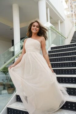 One Shoulder Mesh Maxi Dress 10 One Shoulder Mesh Maxi Dress -Tulle Clothing IMG 2928