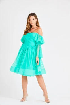 Amora Green Tulle Dress -Tulle Clothing INN5717GRN 2