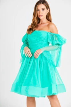Amora Green Tulle Dress -Tulle Clothing INN5717GRN 3