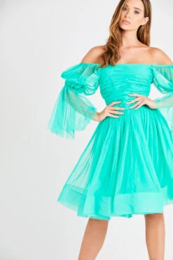 Amora Green Tulle Dress -Tulle Clothing INN5717GRN 4