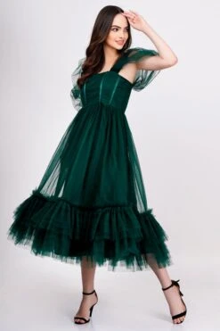Jayne Emerald Green Tulle Midi Dress 12 Jayne Emerald Green Tulle Midi Dress -Tulle Clothing JayneEmeraldGreen 2