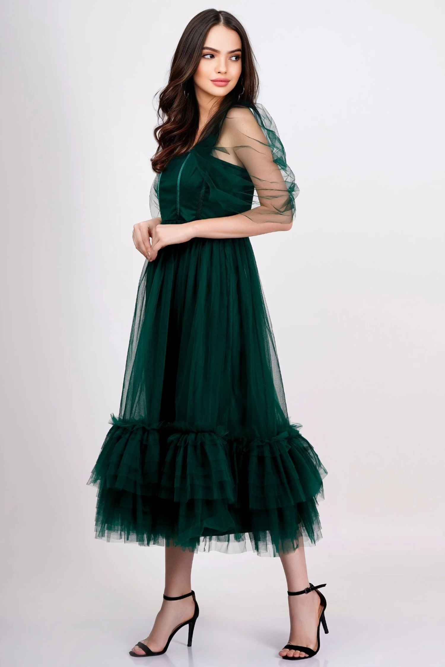 Jayne Emerald Green Tulle Midi Dress 3 Jayne Emerald Green Tulle Midi Dress