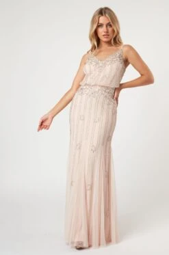 Keeva Nude Blush Bridesmaid Dress -Tulle Clothing KeevaBlushBridesmaidMaxi 5