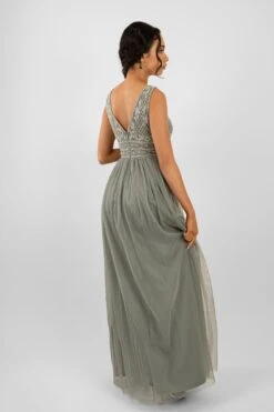 Kreshma Teal Embellished Maxi Dress -Tulle Clothing KreshmaMaxiTeal 5