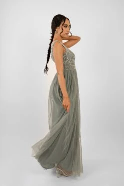 Kreshma Teal Embellished Maxi Dress -Tulle Clothing KreshmaMaxiTeal 6