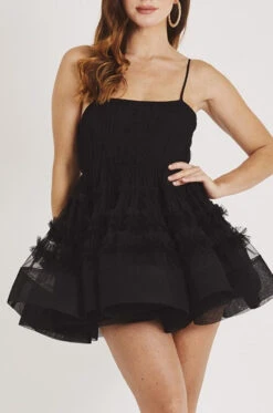 Bethan Structured Tulle Mini Dress In Black -Tulle Clothing LACE BEADS 992 ca923f5c 9b3c 4dcf ba91 57b6a0f96455