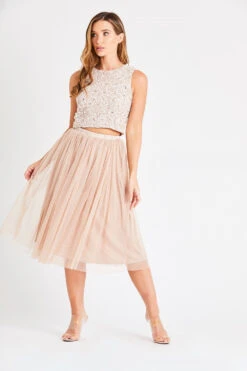 Picasso Nude Embellished Sequin Top -Tulle Clothing LNB1194NDE 2