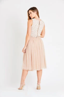 Picasso Nude Embellished Sequin Top -Tulle Clothing LNB1194NDE 4