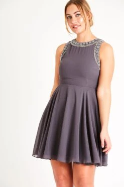 Dunya Skater In Grey 10 Dunya Skater In Grey -Tulle Clothing LNB1577DGR 3