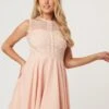 Carlie Blush Tulle And Lace Skater Dress 2 Carlie Blush Tulle And Lace Skater Dress -Tulle Clothing LaceandBeads1455