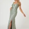 Gloria Sage Green Beaded Maxi Dress -Tulle Clothing LaceandBeads788
