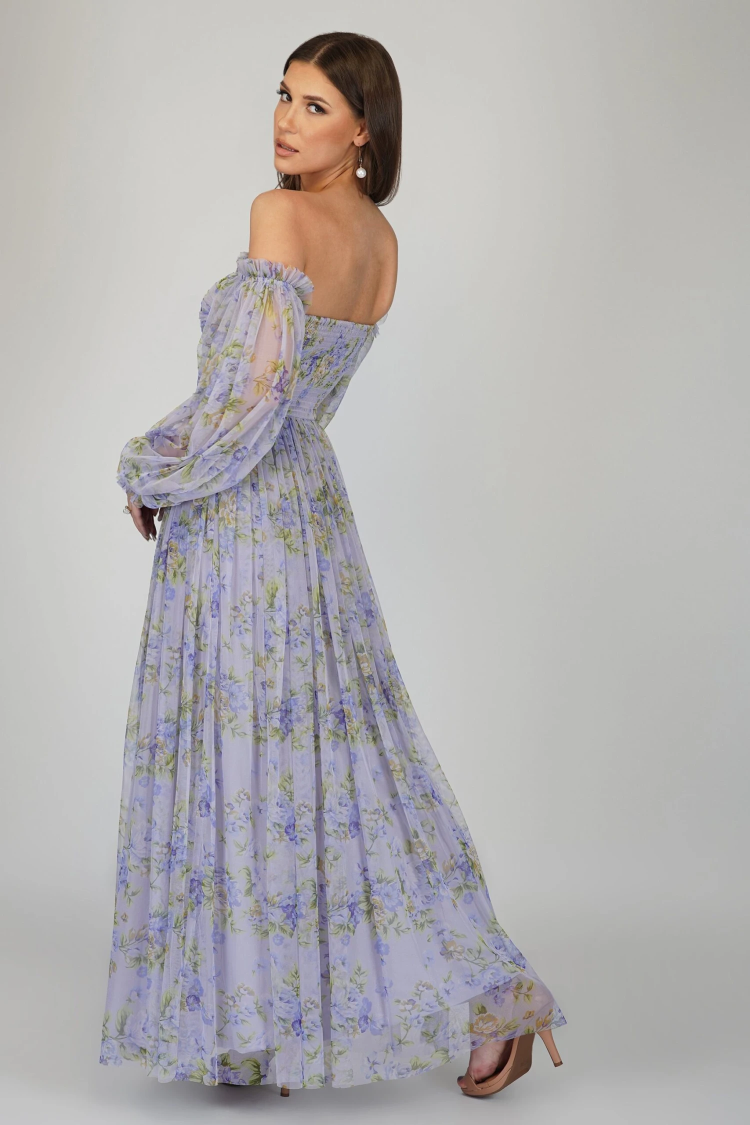 Lana Lilac Printed Tulle Dress 4 Lana Lilac Printed Tulle Dress - Image 2