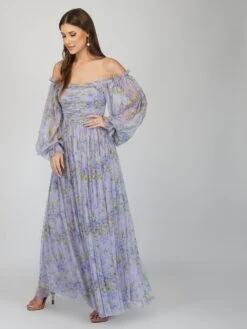 Lana Lilac Printed Tulle Dress 11 Lana Lilac Printed Tulle Dress -Tulle Clothing LanaPurplePrint 3