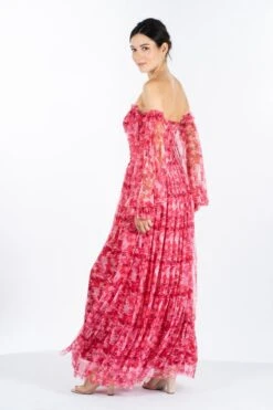 Lana Red Printed Tulle Dress -Tulle Clothing LanaRed