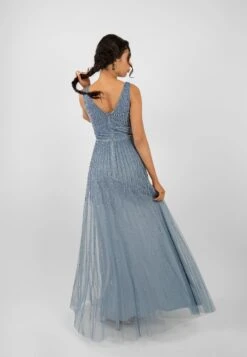 Lorelai Dusty Blue Embellished Maxi Dress -Tulle Clothing LorelaiBlue 4