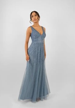 Lorelai Dusty Blue Embellished Maxi Dress -Tulle Clothing LorelaiBlue 6