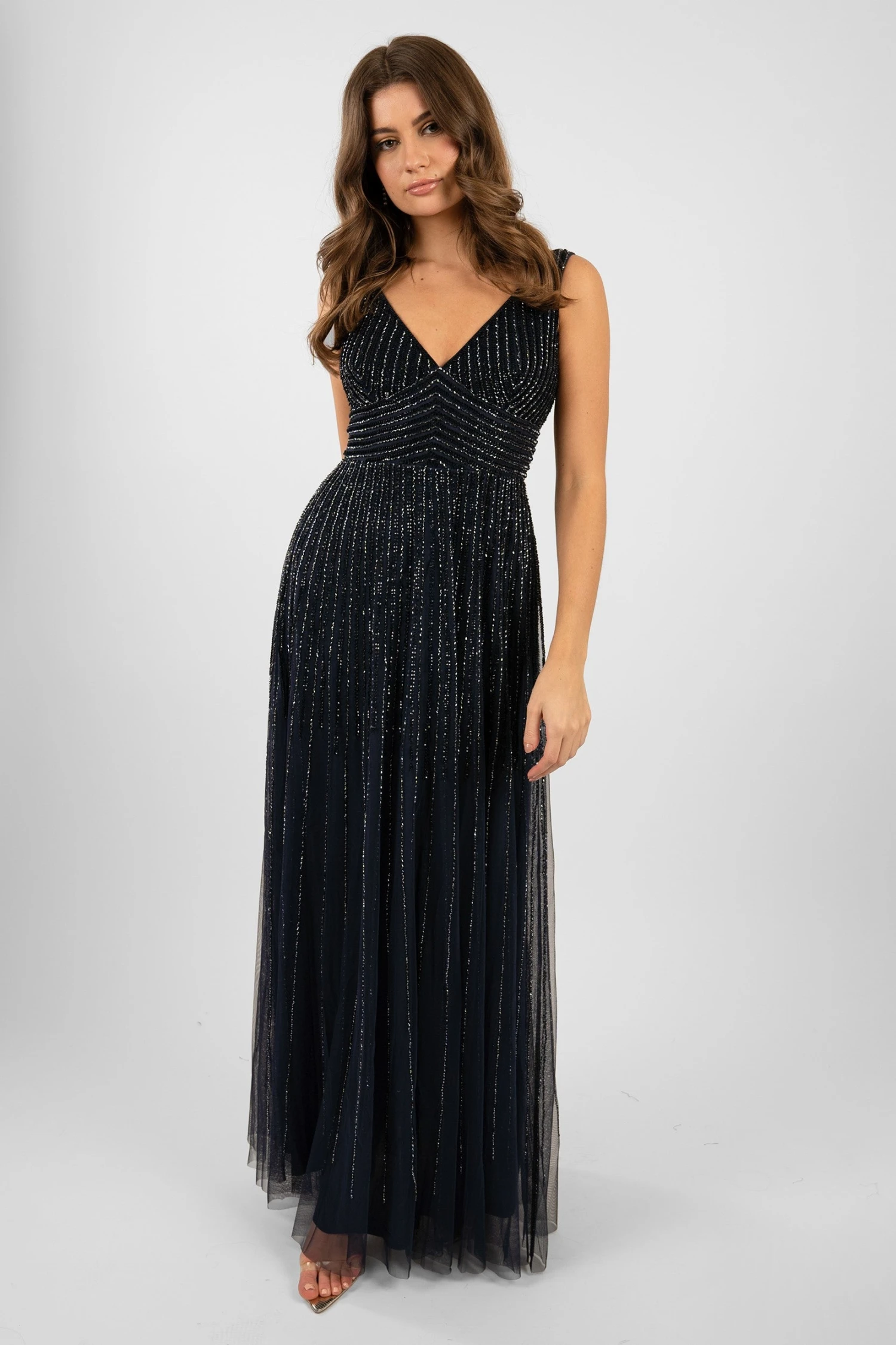 Lorelai Navy Blue Embellished Maxi Dress 3 Lorelai Navy Blue Embellished Maxi Dress