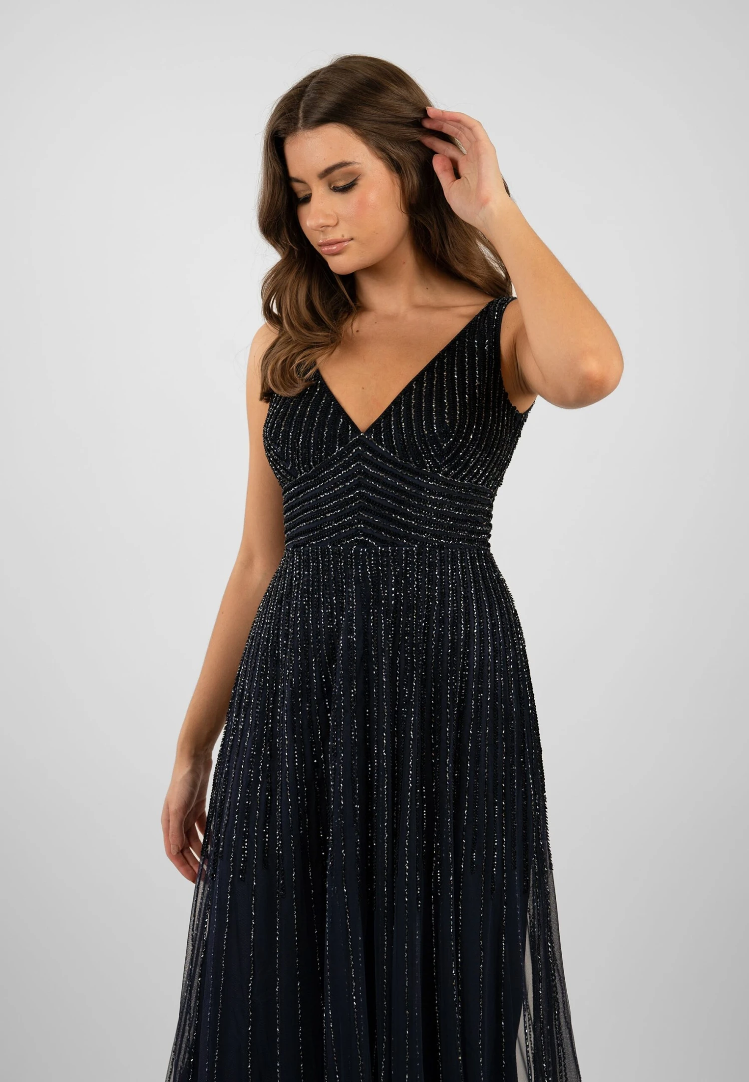 Lorelai Navy Blue Embellished Maxi Dress 6 Lorelai Navy Blue Embellished Maxi Dress - Image 4