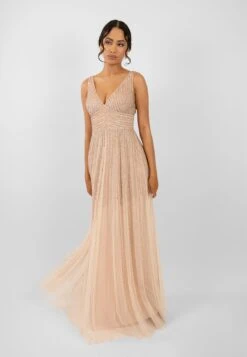 Lorelai Blush Pink Embellished Maxi Dress -Tulle Clothing LorelaiNudeBlush 7