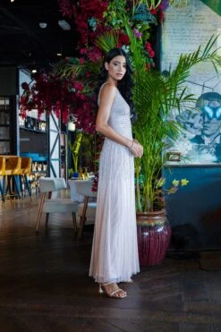 Lorelai Blush Pink Embellished Maxi Dress -Tulle Clothing LorelaiNude 4