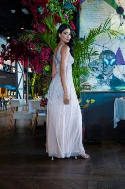 Lorelai Blush Pink Embellished Maxi Dress -Tulle Clothing LorelaiNude 5