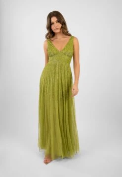 Lorelai Olive Green Embellished Maxi Dress -Tulle Clothing LorelaiOlive 1
