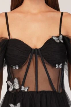 Lottie Butterfly Dress In Black 10 Lottie Butterfly Dress In Black -Tulle Clothing LottieBlack 6