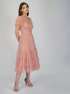 Madison Pink Tulle Bridesmaid Dress -Tulle Clothing MADISONMIDIEDITED 1