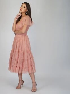 Madison Pink Tulle Bridesmaid Dress -Tulle Clothing MADISONMIDIEDITED 4