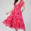 Madison Sunset Pink Chiffon Midi Dress -Tulle Clothing MADISONMISICHIFFONPINK 4