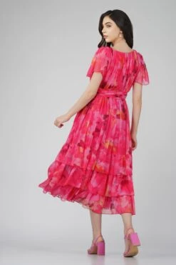 Madison Sunset Pink Chiffon Midi Dress 10 Madison Sunset Pink Chiffon Midi Dress -Tulle Clothing MADISONMISICHIFFONPINK 6