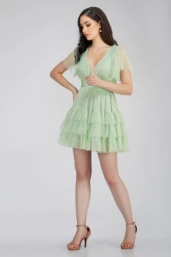 Madison Sage Green Tulle Mini Dress -Tulle Clothing MadisonMiniSage 3