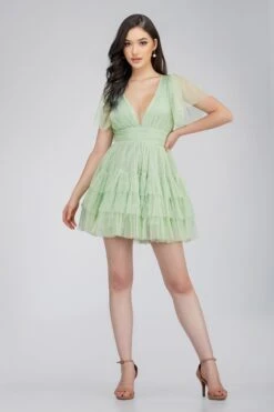 Madison Sage Green Tulle Mini Dress -Tulle Clothing MadisonMiniSage 5