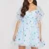 Melanie Puff Sleeve Dress In Blue Heart -Tulle Clothing MelanieBlueHeart 5 EDITED