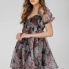 Melanie Dark Floral Puff Sleeve Mini Dress -Tulle Clothing MelanieDarkFloral 7 Copy 7f79be25 2bcf 4c1a b745 cd6e83a2fab4