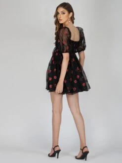 Melanie Rose Puff Sleeve Mini Dress -Tulle Clothing Melanie 3 Copy