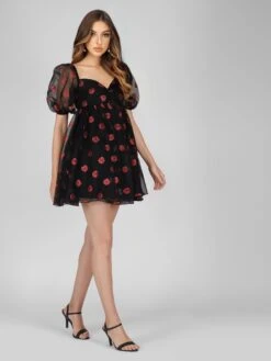 Melanie Rose Puff Sleeve Mini Dress -Tulle Clothing Melanie 6 Copy