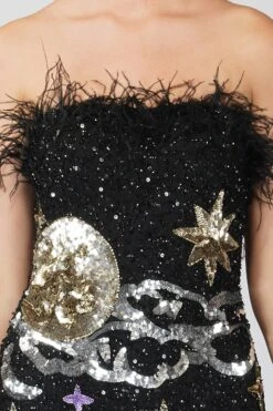 Midnight Sequin Feather Mini Dress In Black 13 Midnight Sequin Feather Mini Dress In Black -Tulle Clothing MidnightDress 5