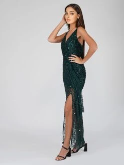 Nair Green Sequin Maxi Dress 14 Nair Green Sequin Maxi Dress -Tulle Clothing NairGreen 3