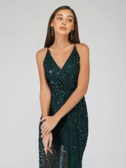 Nair Green Sequin Maxi Dress 11 Nair Green Sequin Maxi Dress -Tulle Clothing NairGreen 4
