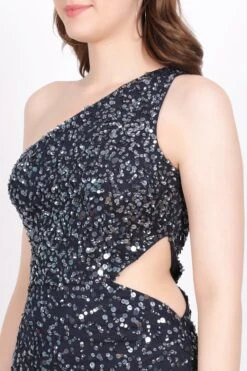 Naeve One Shoulder Sequin Dress In Navy Blue 13 Naeve One Shoulder Sequin Dress In Navy Blue -Tulle Clothing Navy 1