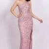 Naeve One Shoulder Sequin Dress In Pink -Tulle Clothing NawishPink NaeveMaxiDress 2