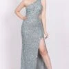 Naeve One Shoulder Sequin Dress In Teal -Tulle Clothing NawishTeal NaeveMaxiDress 1