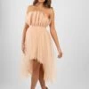 Nidha High Low Tulle Dress In Nude 1 Nidha High Low Tulle Dress In Nude -Tulle Clothing Nidha 1 EDITED
