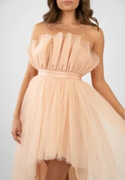 Nidha High Low Tulle Dress In Nude -Tulle Clothing Nidha 2