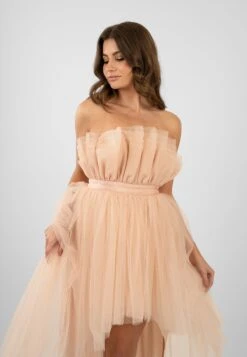 Nidha High Low Tulle Dress In Nude -Tulle Clothing Nidha 5