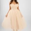 Nimo Cream Tulle Midi Dress With Shell Cups 1 Nimo Cream Tulle Midi Dress With Shell Cups -Tulle Clothing NimoMidiDress 1 edited